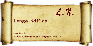 Langa Nóra névjegykártya